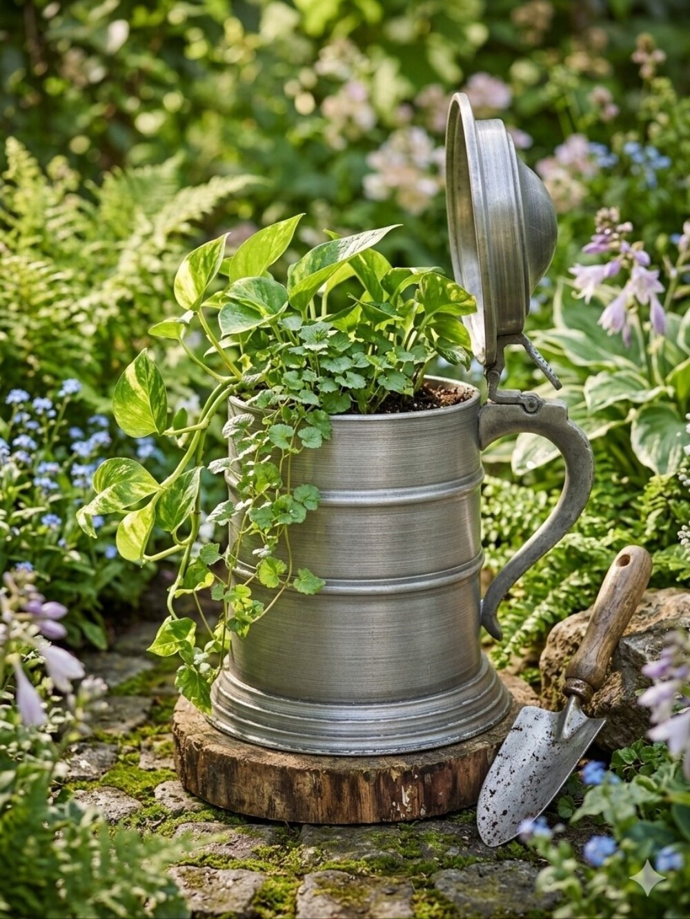 Vintage 1966 Seymour Mann Pewtertone Tankard Ice Bucket